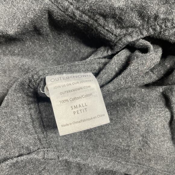 Outerknown Flannel Shirt Womens Small Petite Button Down Cotton Gray - Picture 5 of 14